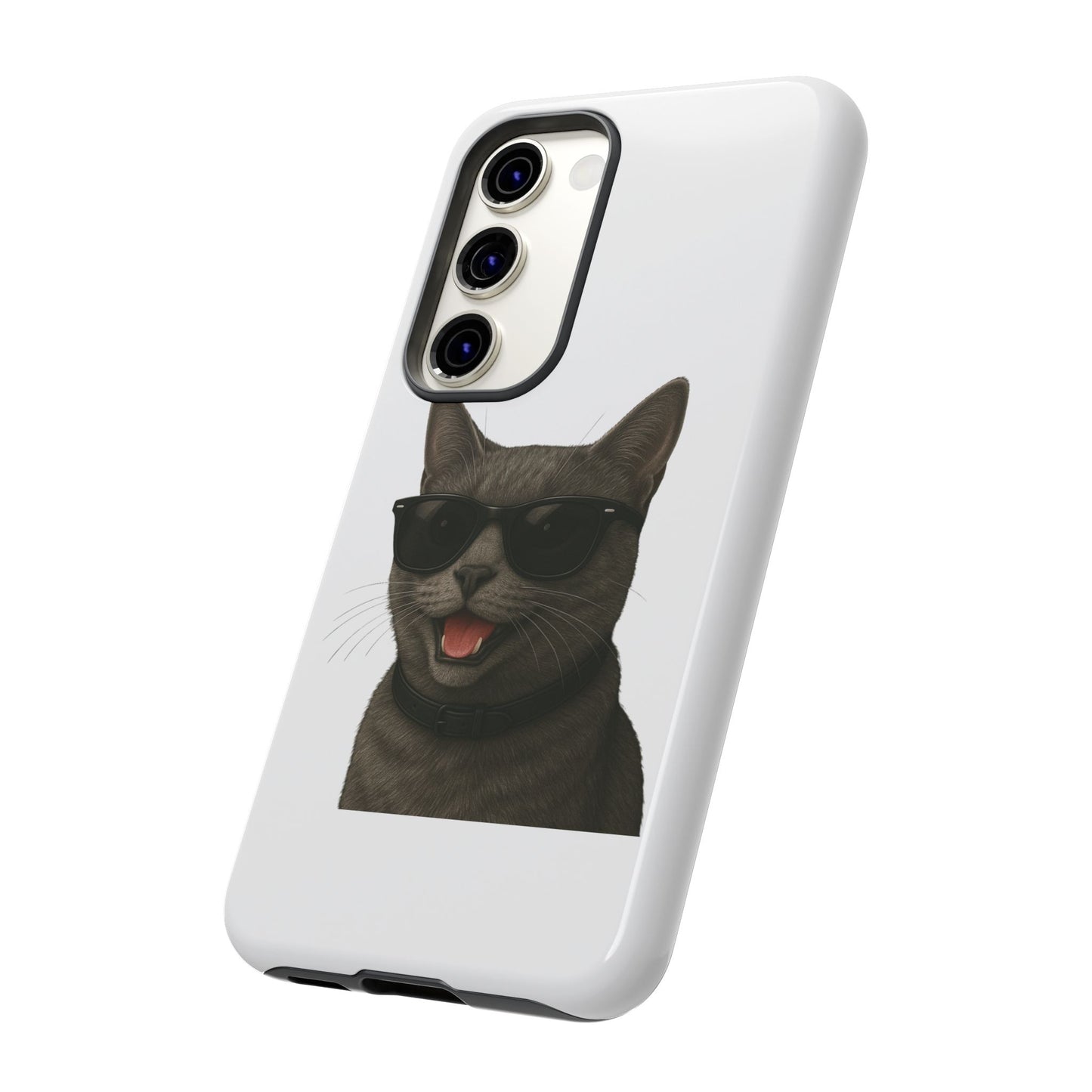 Gray Cat Wearing Sunglasses - Tough Phone Case