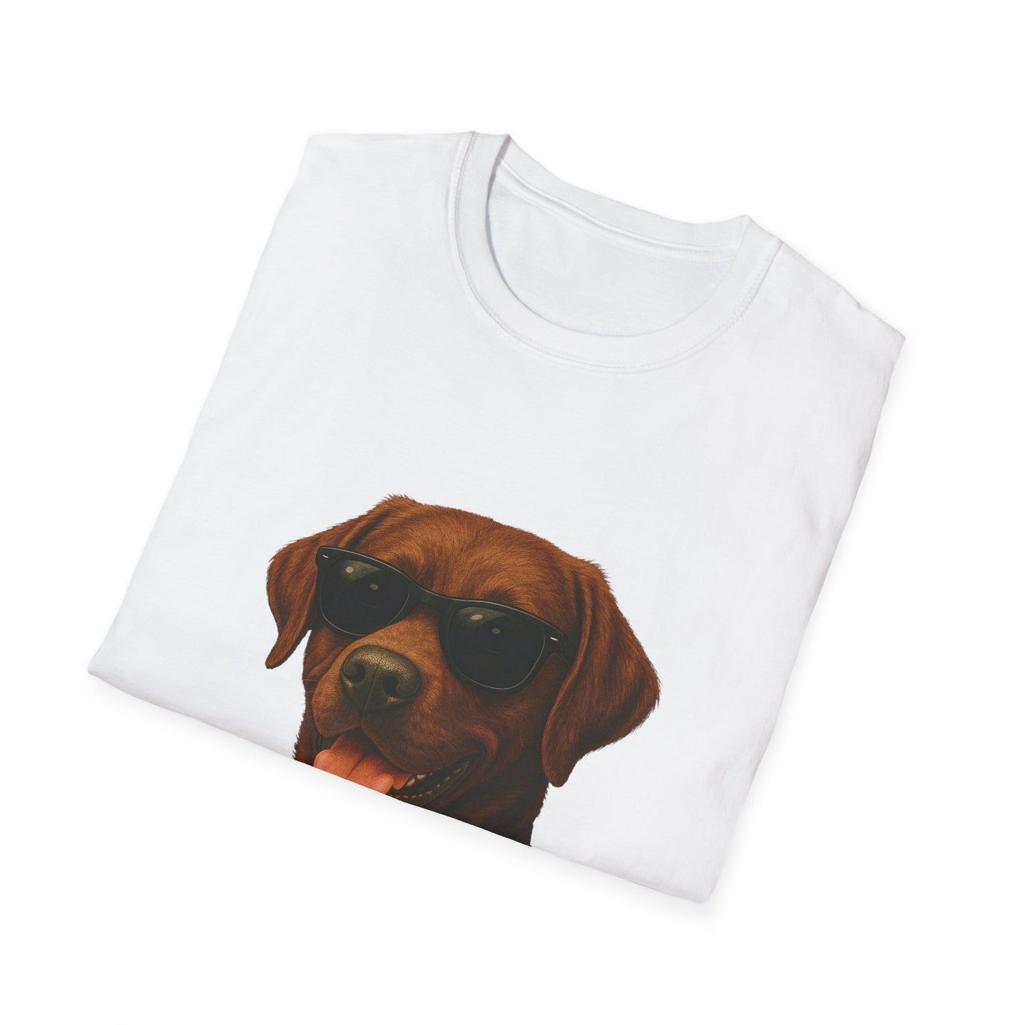 Brown Labrador Retriever Wearing Sunglasses - Adult T-Shirt