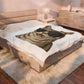 American Shorthair Silver Tabby Wearing Sunglasses - Sherpa Blanket