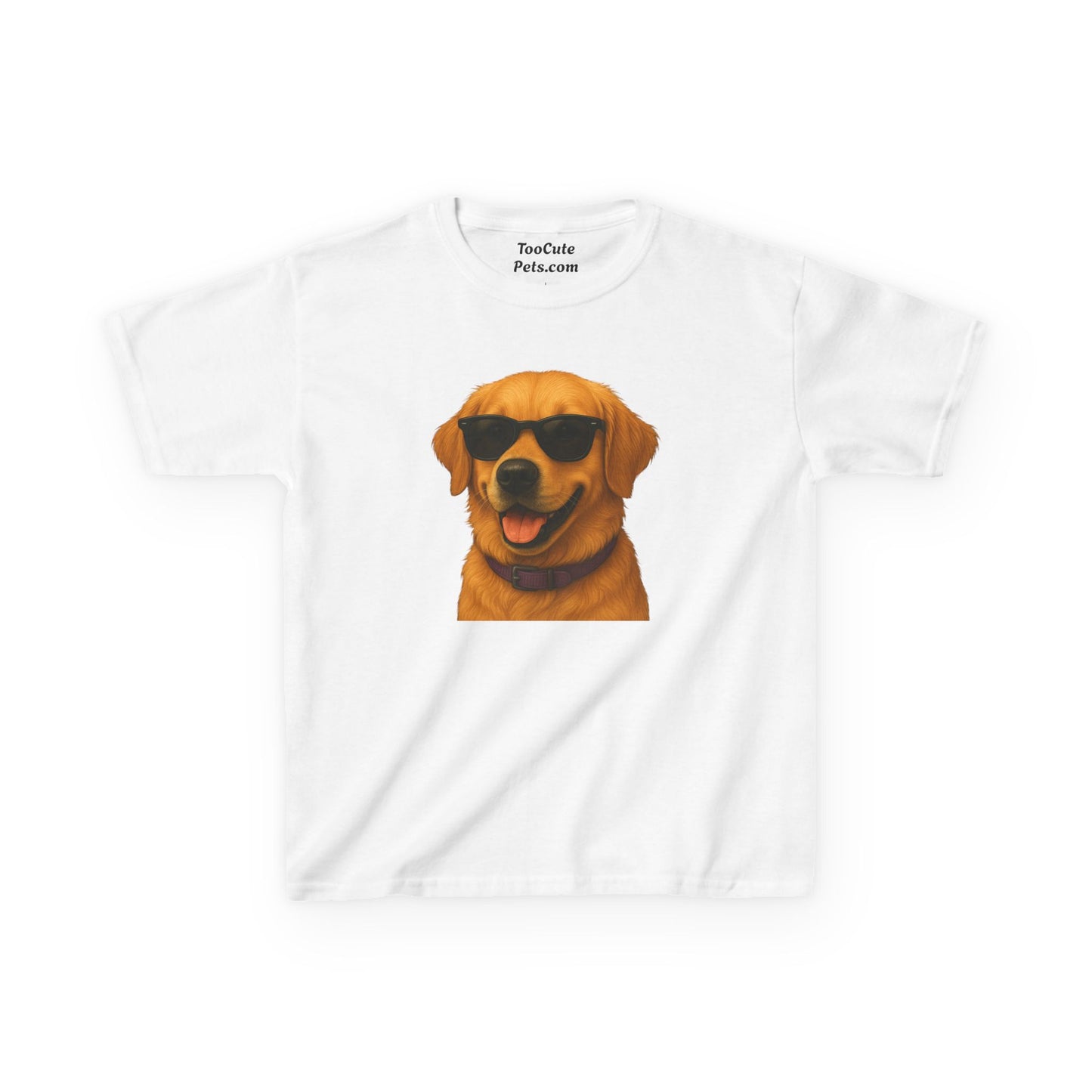 Golden Retriever Wearing Sunglasses - Kids Tee