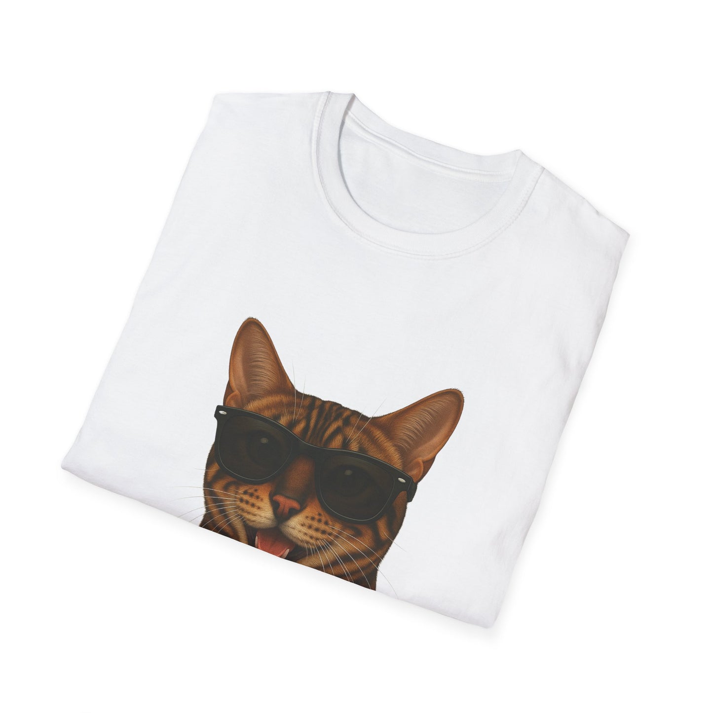 Bengal Cat Wearing Sunglasses - Adult T-Shirt