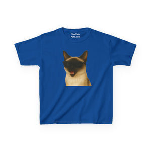 Siamese Cat Wearing Sunglasses Kids Tee