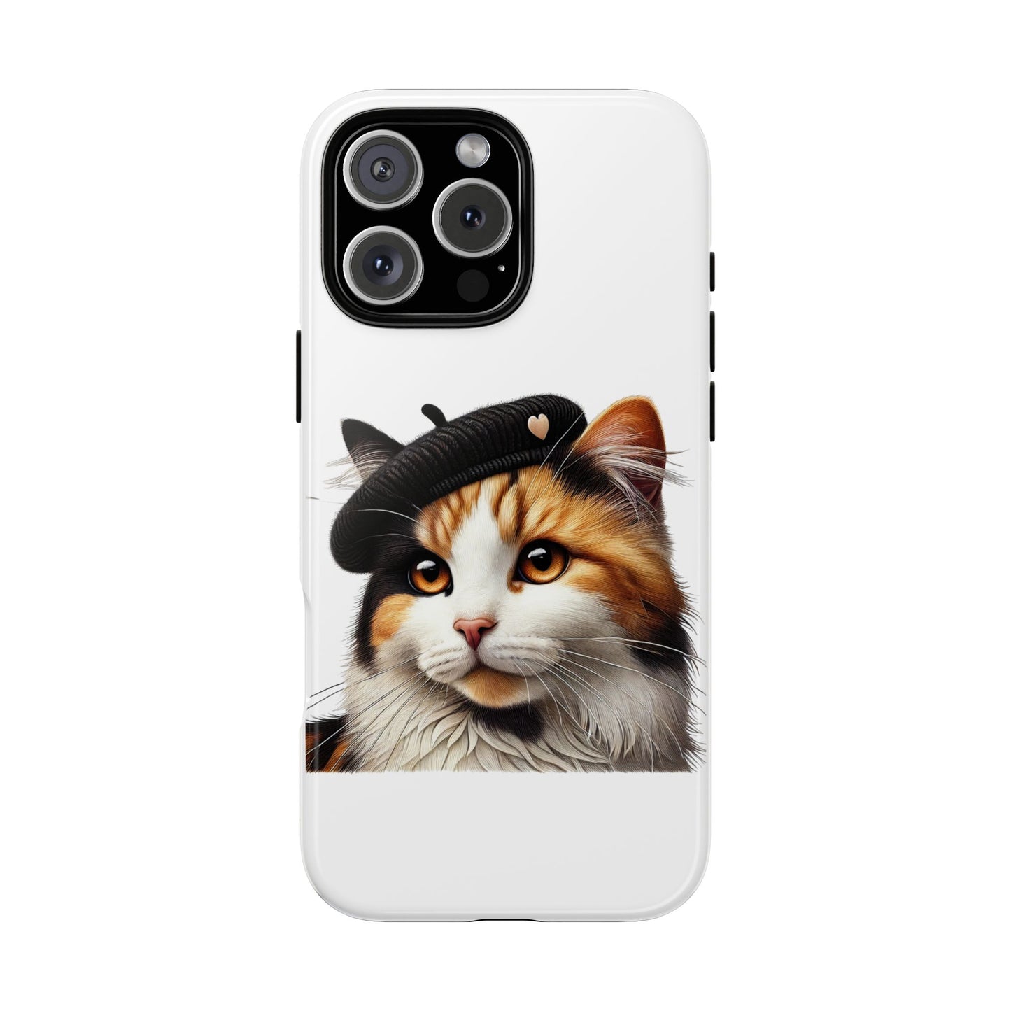 Calico Cat Wearing a Beret - Tough Phone Case