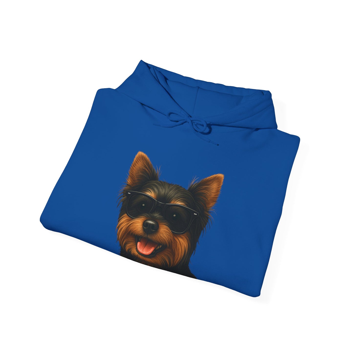 Yorkshire Terrier Wearing Sunglasses - Adult Hoodie