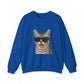 American Shorthair Silver Tabby Wearing Sunglasses - Adult Crewneck Sweatshirt