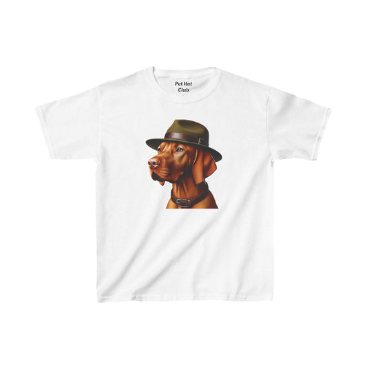 Vizsla With Campaign Hat Youth T-Shirt - Too Cute Pets