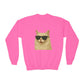 Domestic Longhaired Cream Colored Cat Wearing Sunglasses - Youth Sweatshirt