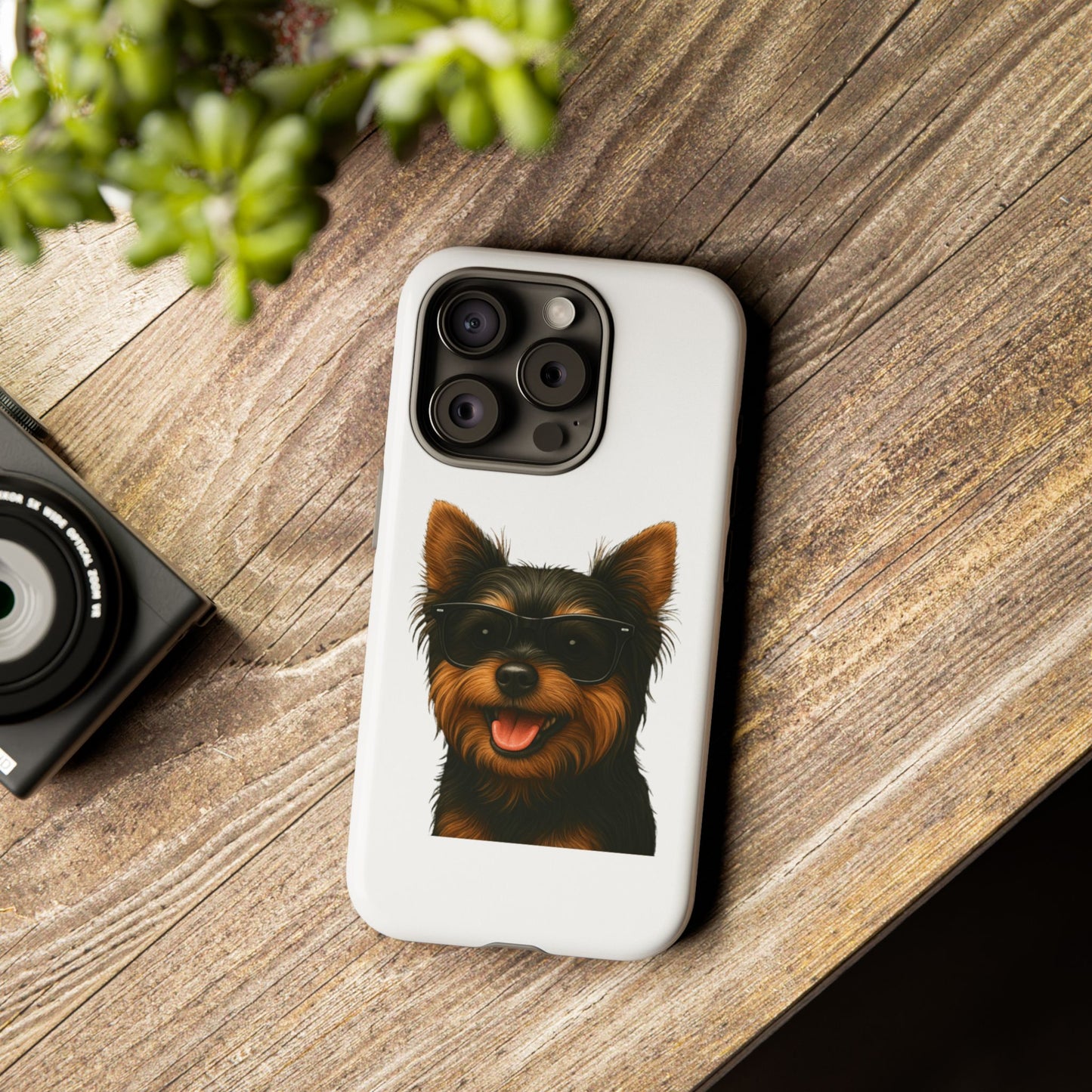 Yorkshire Terrier Wearing Sunglasses - Tough Phone Case