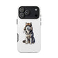 Husky Wearing a Fur Hunter Hat - Tough Phone Case