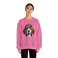 Smiling Beagle Wearing Deerstalker Hat - Adult Crewneck Sweatshirt - Too Cute Pets