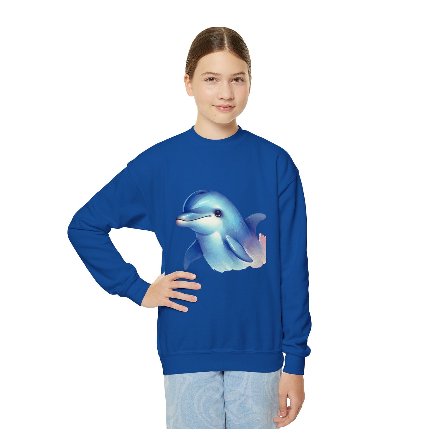 BayStar The Dolphin Youth Crewneck Sweatshirt - Comfy and Cute Style for Kids