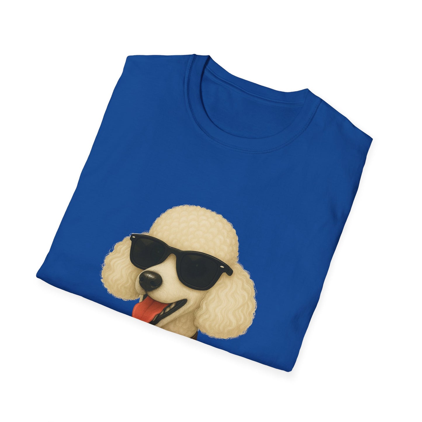 White Poodle Wearing Sunglasses - Adult T-Shirt