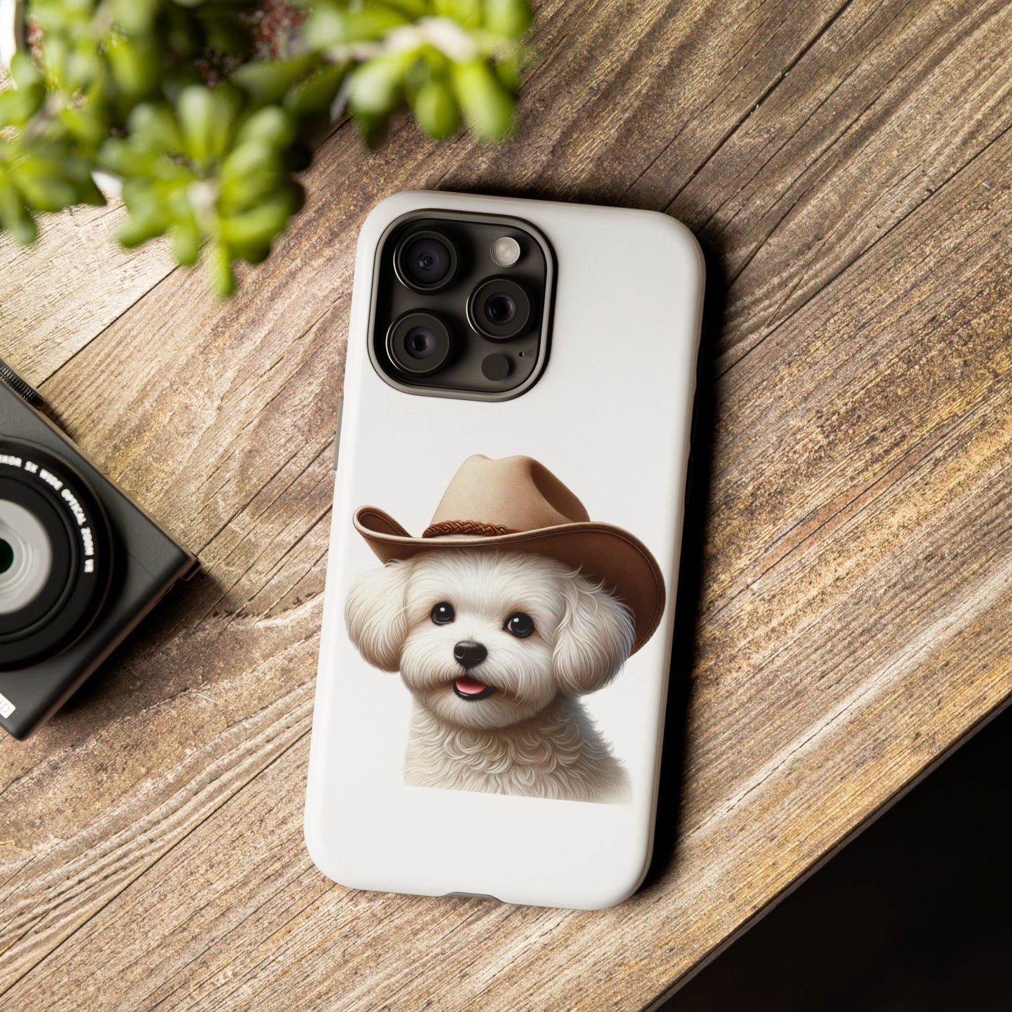 Maltese Wearing a Cowgirl Hat - Tough Phone Case