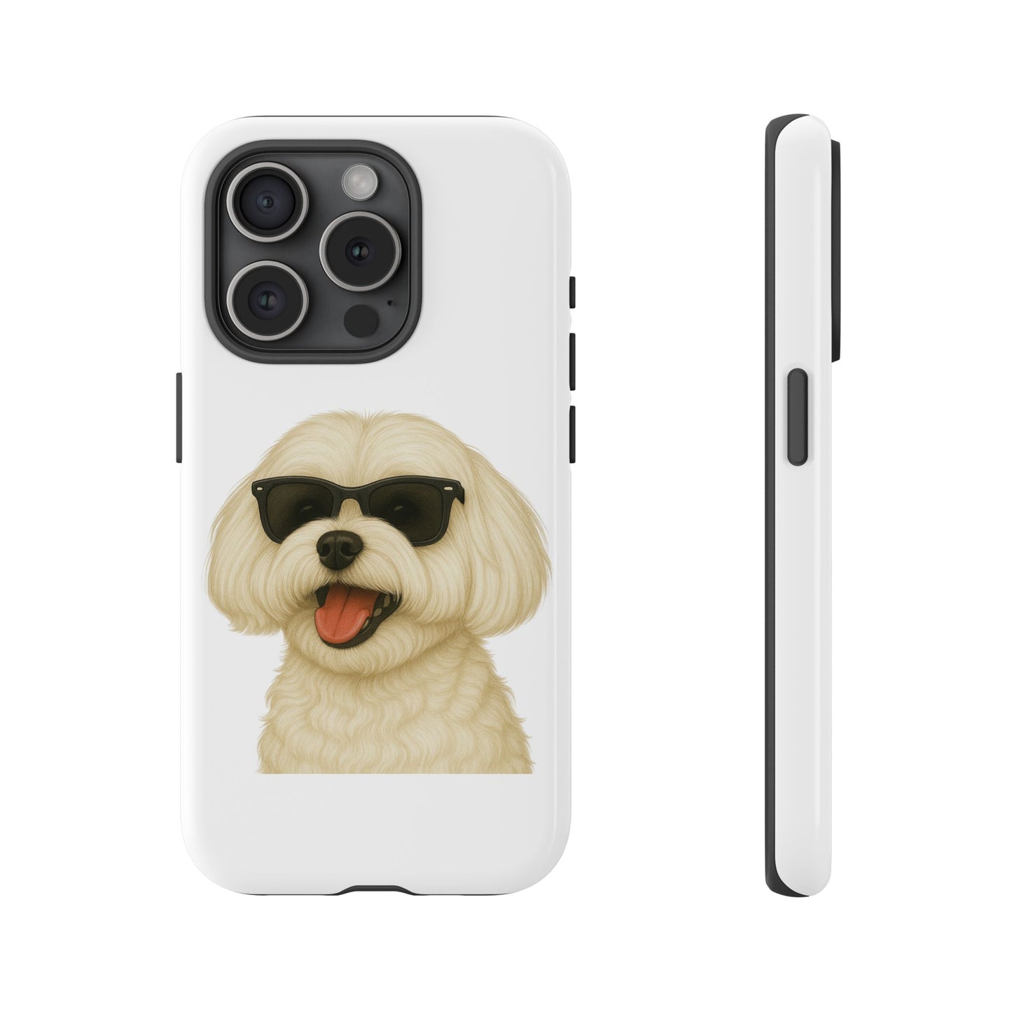 Maltese Wearing Sunglasses - Tough Phone Case