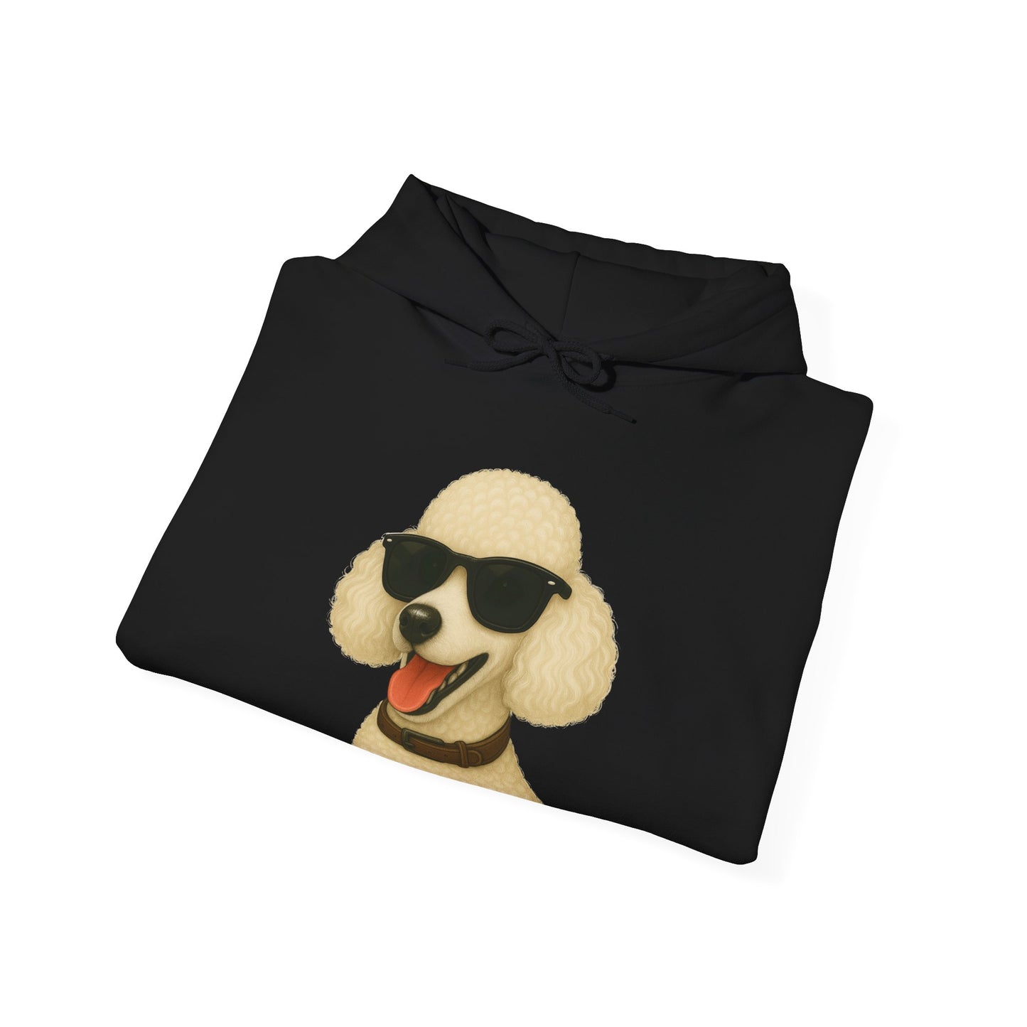 White Poodle Wearing Sunglasses - Adult Hoodie