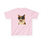 Calico Shorthair Cat Wearing Sunglasses Kids Tee