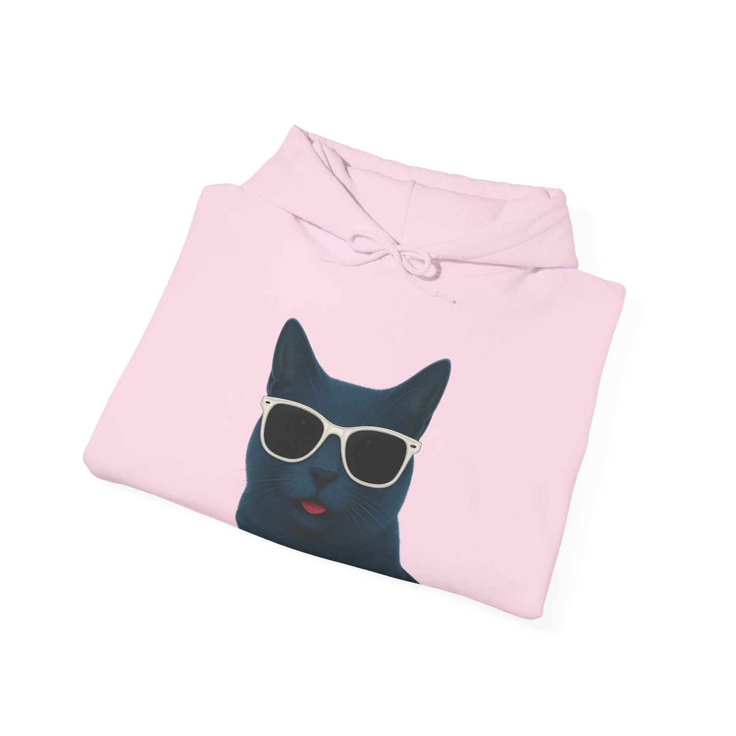 Russian Blue Cat Wearing Sunglasses - Adult Hoodie