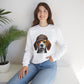 Smiling Beagle Wearing Deerstalker Hat - Adult Crewneck Sweatshirt - Too Cute Pets