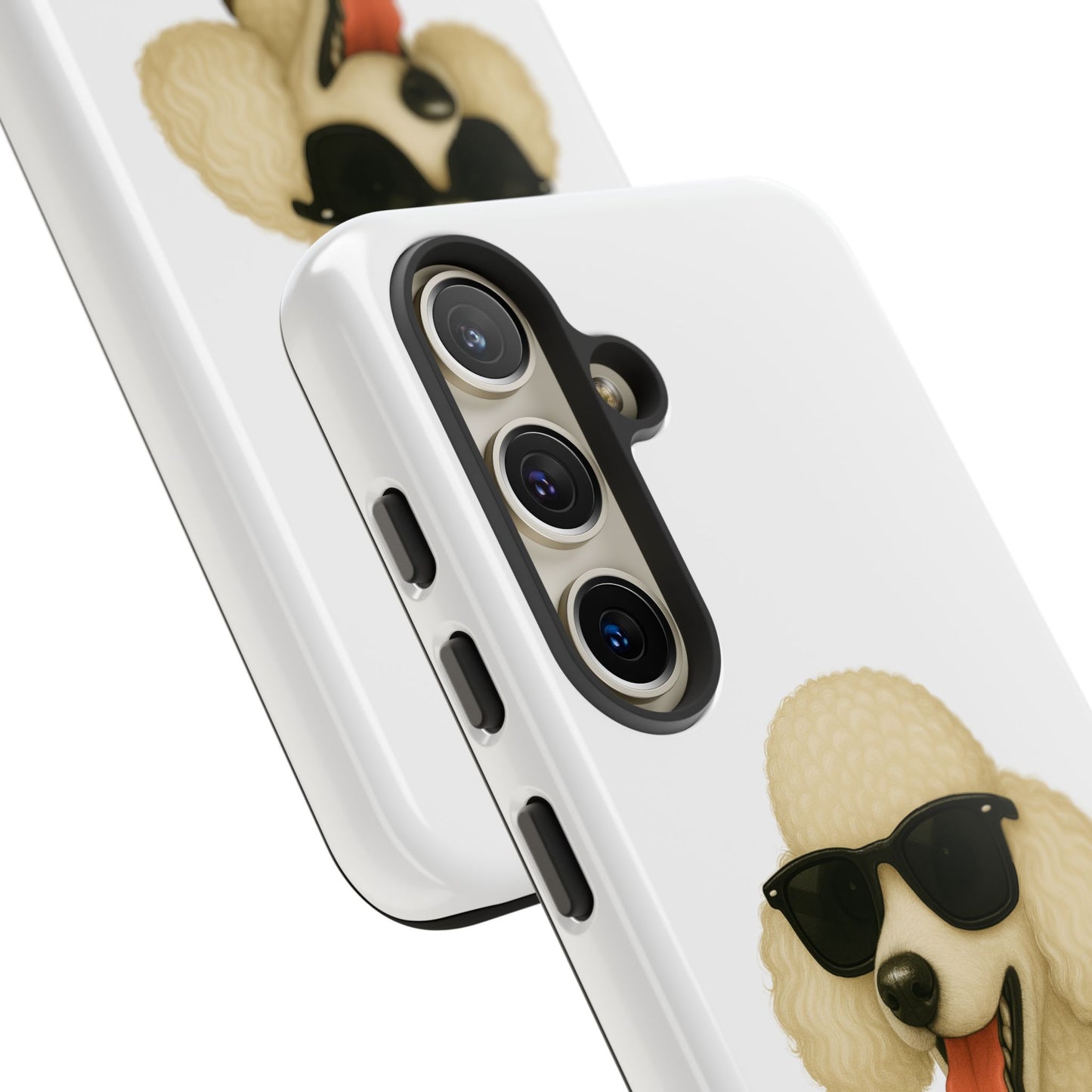 White Poodle Wearing Sunglasses - Tough Phone Case