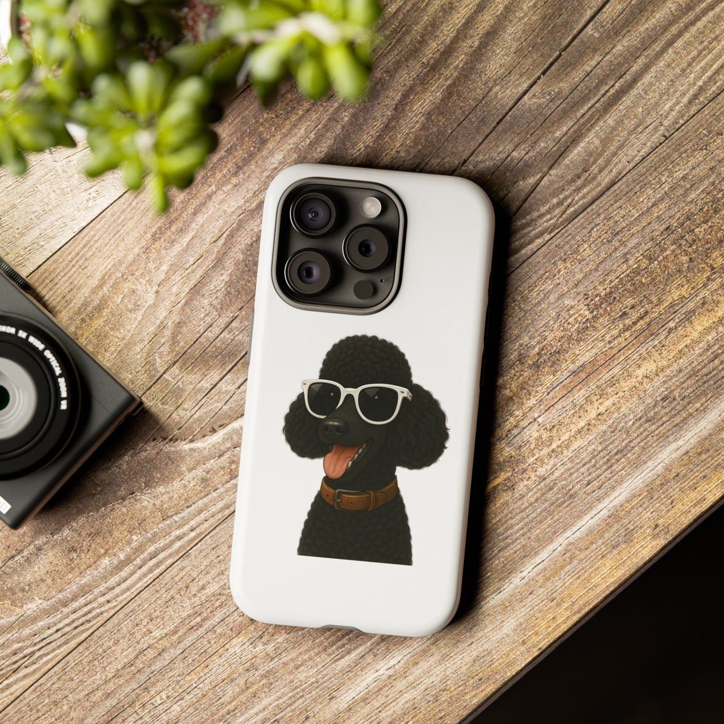 Black Poodle Wearing Sunglasses - Tough Phone Case
