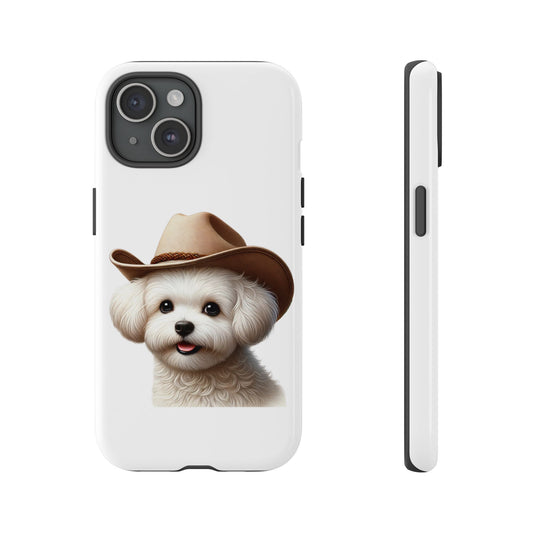 Maltese Wearing a Cowgirl Hat - Tough Phone Case