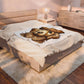 Golden Retriever Wearing a Newsboy Cap - Sherpa Blanket