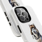 Husky Wearing a Fur Hunter Hat - Tough Phone Case