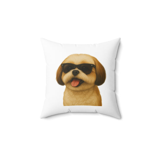 Shih Tzu Wearing Sunglasses - Throw Pillow