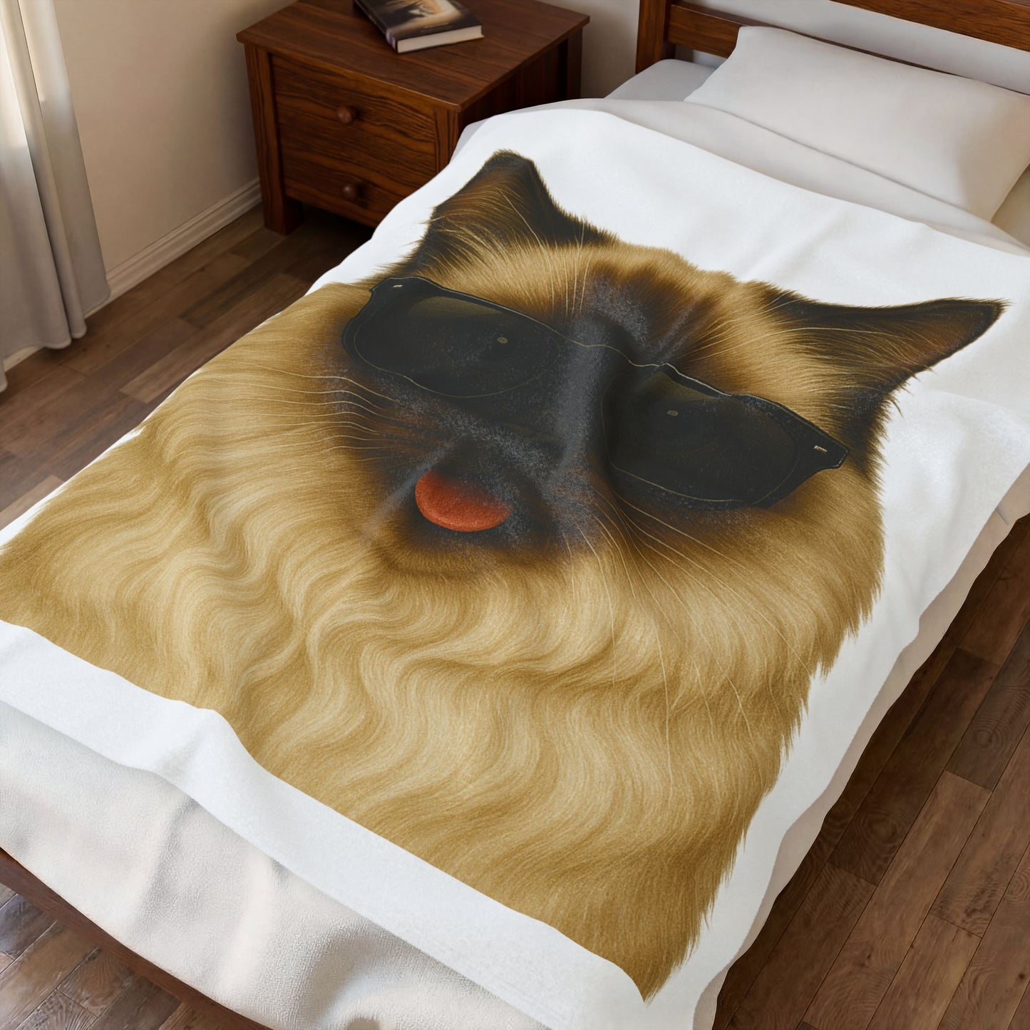 Ragdoll Cat Wearing Sunglasses - Sherpa Blanket