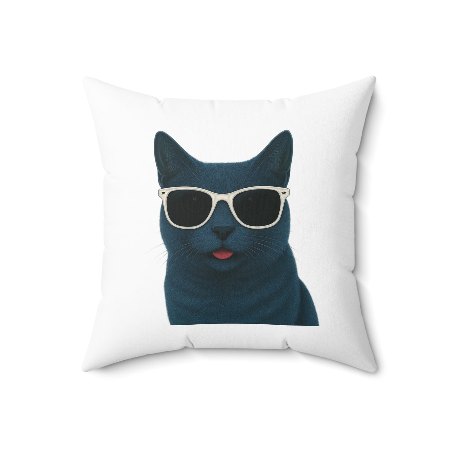Russian Blue Cat Wearing Sunglasses - Throw Pillow