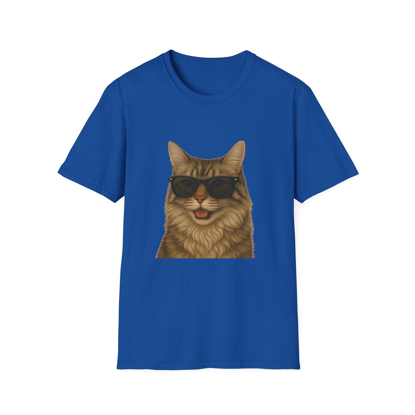 Siberian Cat Wearing Sunglasses - Adult T-Shirt