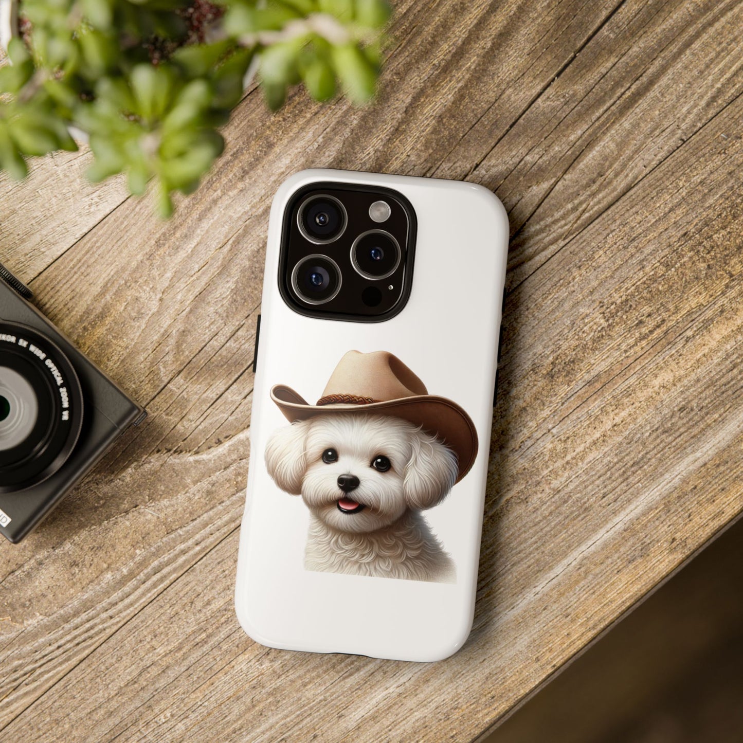 Maltese Wearing a Cowgirl Hat - Tough Phone Case