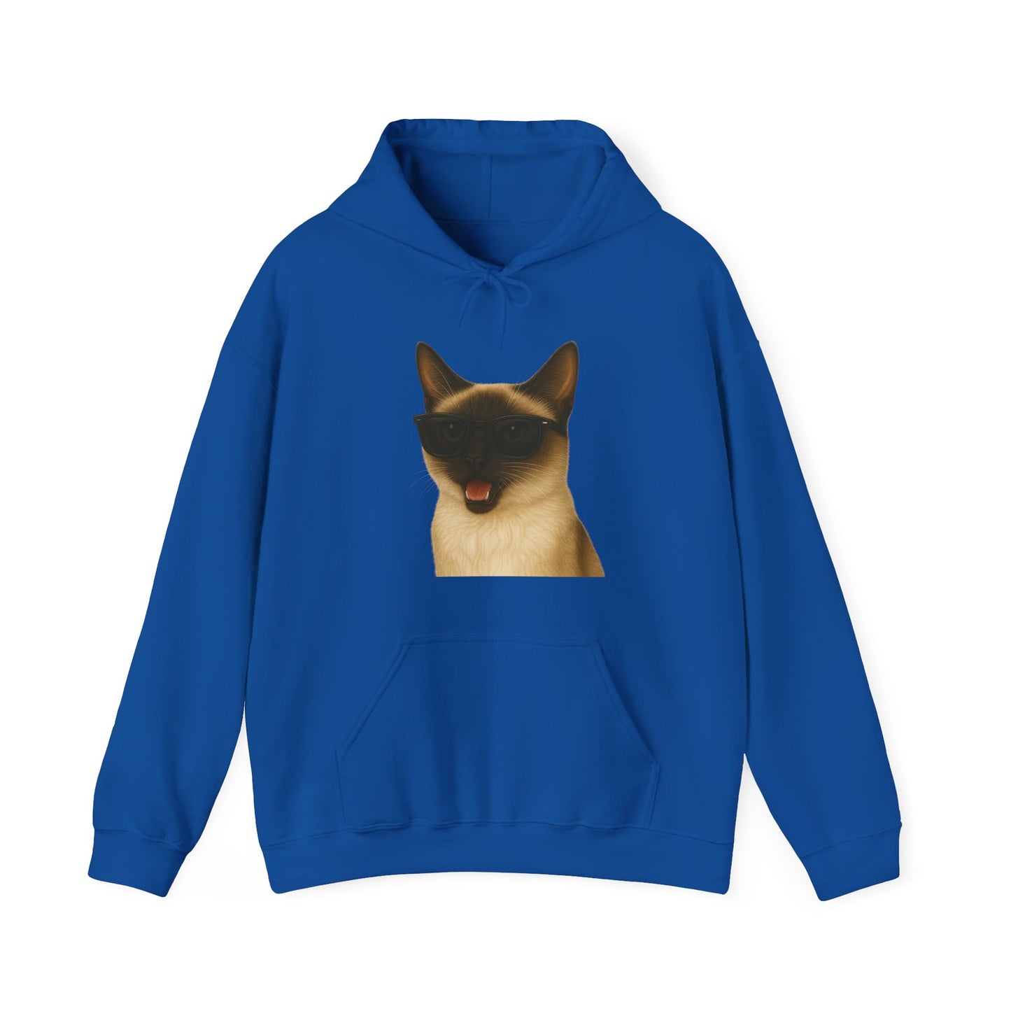 Siamese Cat Wearing Sunglasses - Adult Hoodie