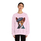 Cute Basenji Pup Wearing Tweed Flat Cap- Adult Crewneck Sweatshirt - Too Cute Pets