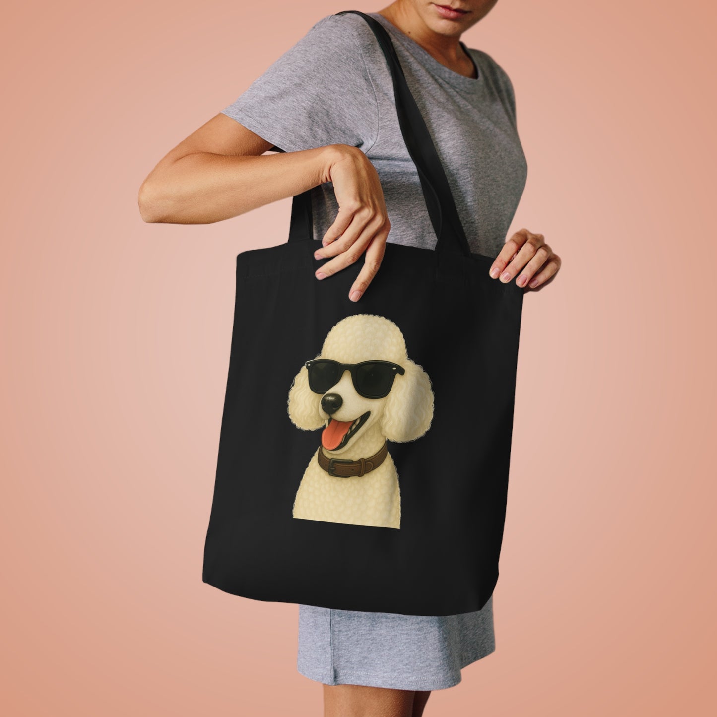 White Poodle Wearing Sunglasses Cotton Tote Bag