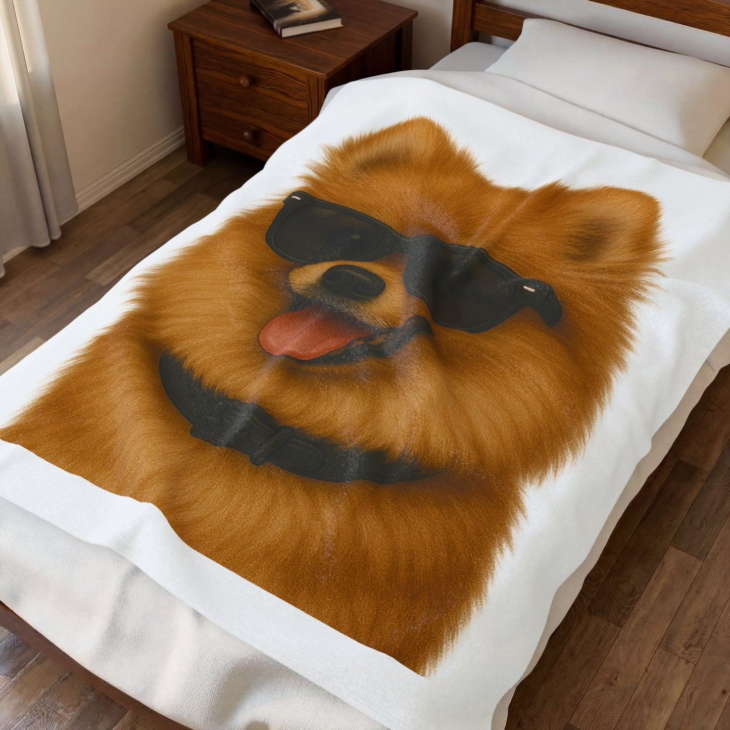 Pomeranian Wearing Sunglasses - Sherpa Blanket
