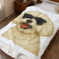 Maltese Wearing Sunglasses - Sherpa Blanket