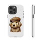 Golden Retriever Wearing a Newsboy Cap - Tough Phone Case
