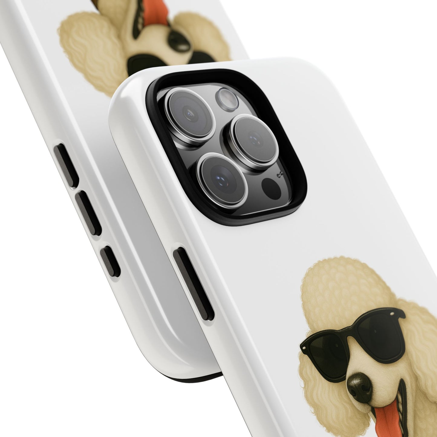 White Poodle Wearing Sunglasses - Tough Phone Case
