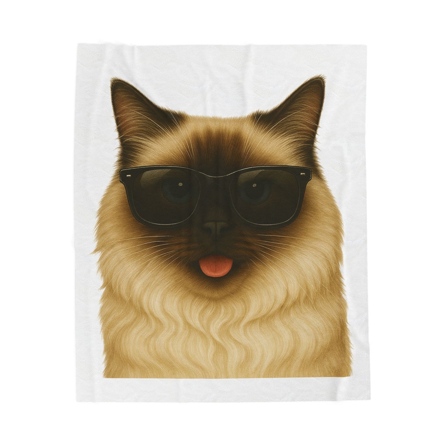 Ragdoll Cat Wearing Sunglasses - Sherpa Blanket