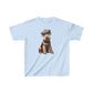 Aerdale Terrier Wearing Tweed Flat Cap #2- Youth T-Shirt  - Too Cute Pets