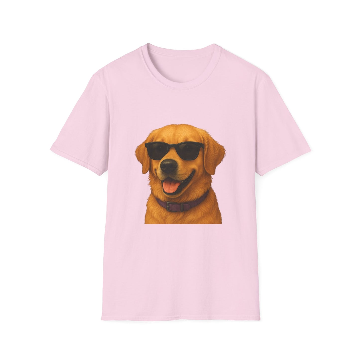 Golden Retriever Wearing Sunglasses - Adult T-Shirt