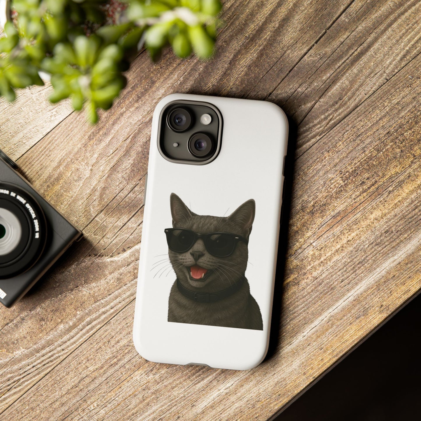 Gray Cat Wearing Sunglasses - Tough Phone Case