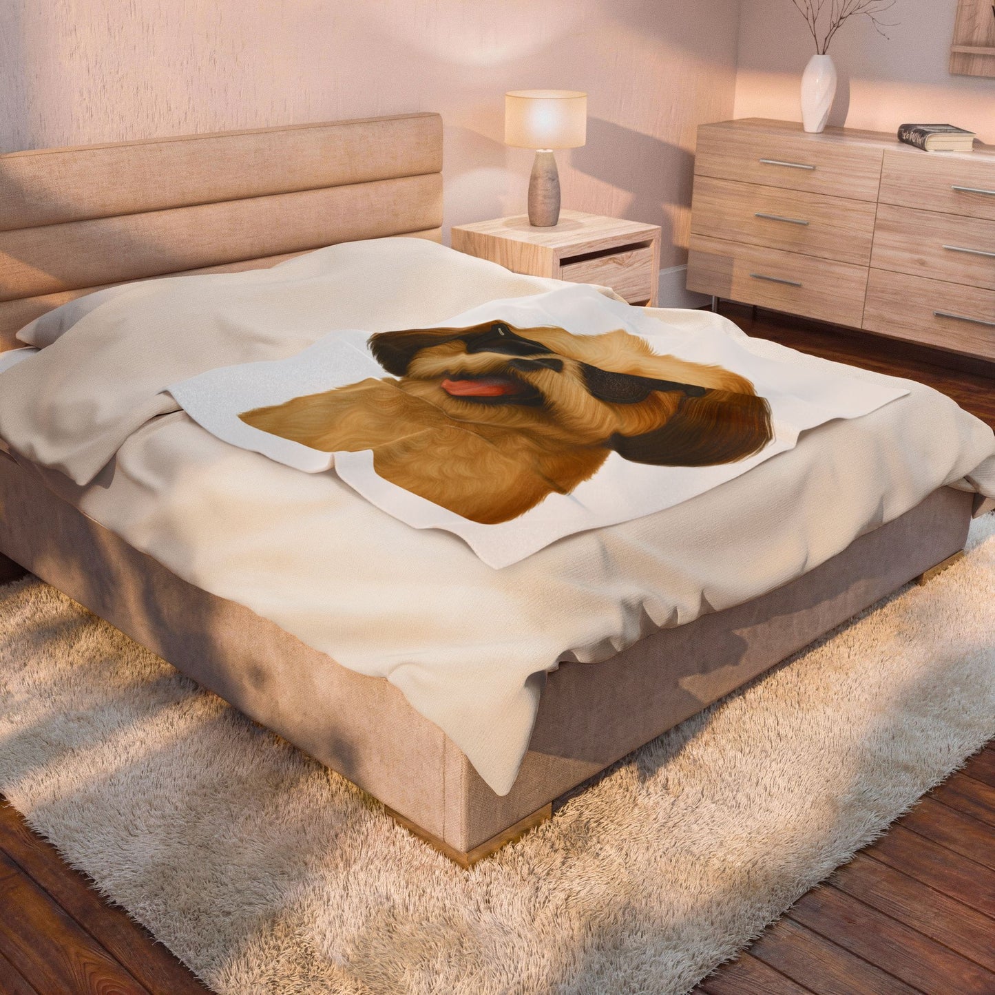 Shih Tzu Wearing Sunglasses - Sherpa Blanket