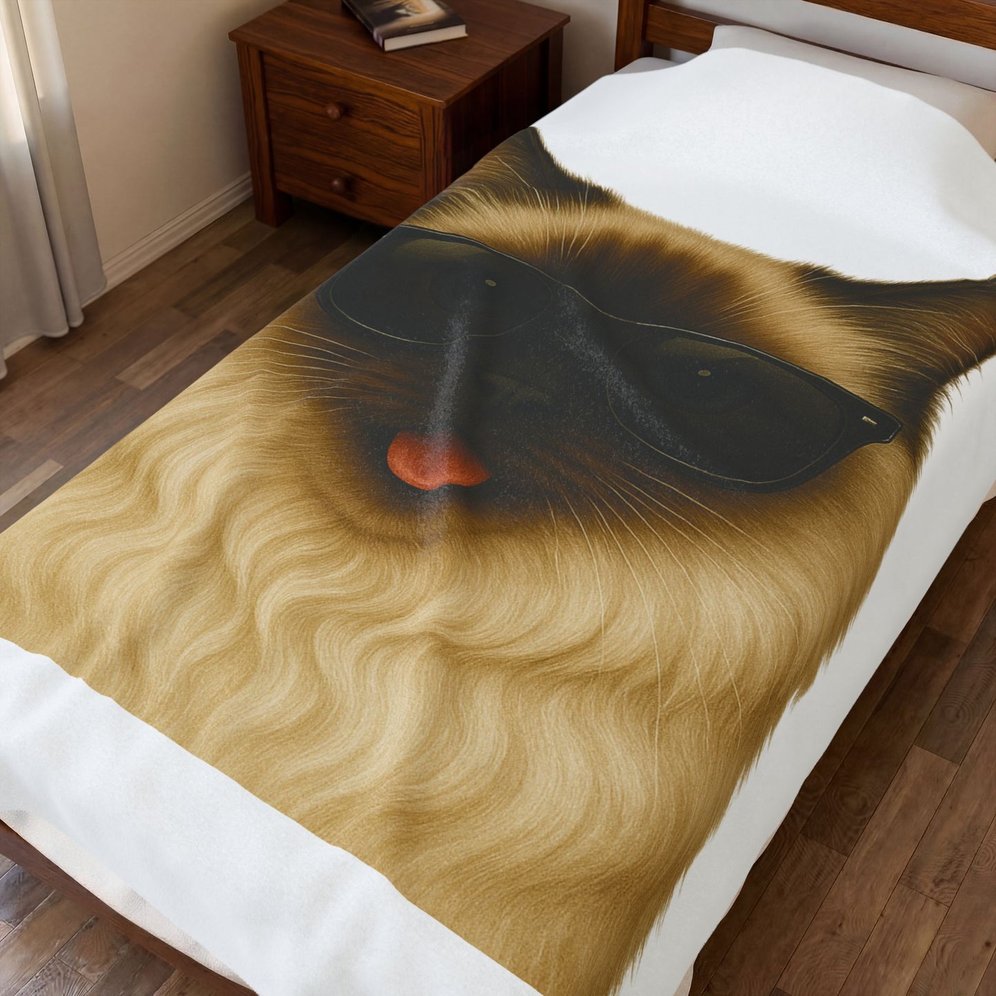 Ragdoll Cat Wearing Sunglasses - Sherpa Blanket