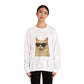 Cream Longhair Cat Wearing Sunglasses - Adult Crewneck Sweatshirt