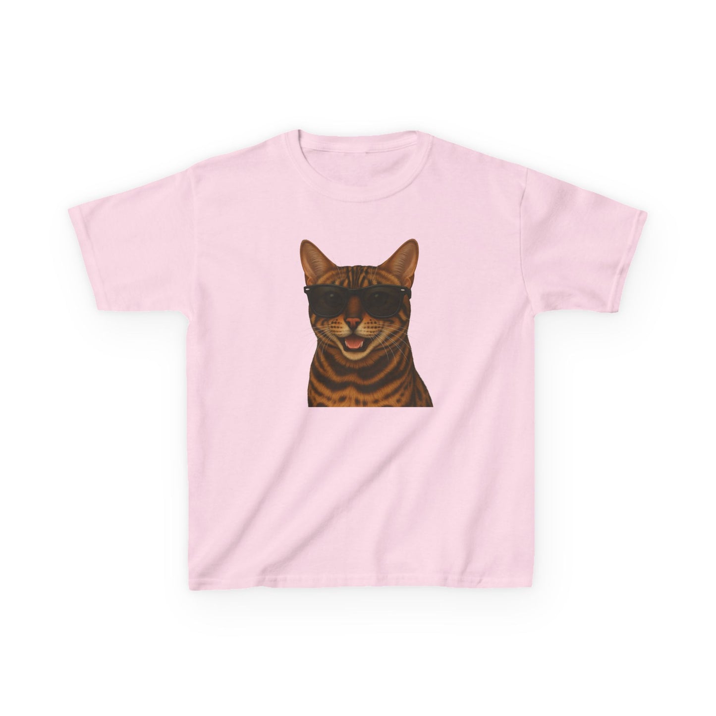 Bengal Cat Wearing Sunglasses Kids Tee