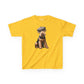 Airedale Terrier Wearing Tweed Flat Cap #2- Youth T-Shirt  - Too Cute Pets