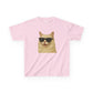 Domestic Longhaired Cat Wearing Sunglasses Kids Tee