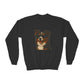 Australian Shepherd Dog Portrait Youth Crewneck Sweatshirt with Sunglasses Design